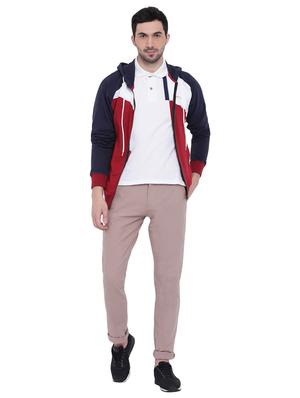 red cotton color block sweatshirt - 15871164 - Standard Image - 4