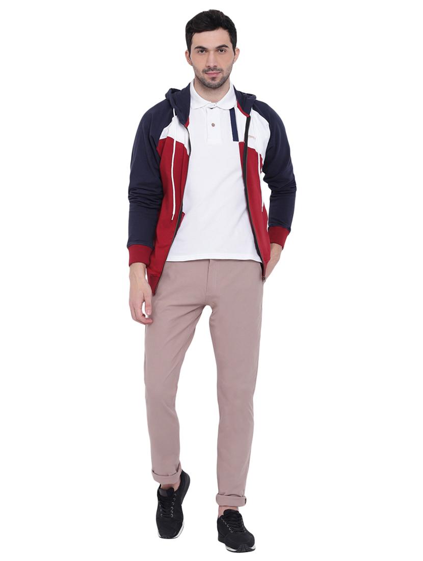 red cotton color block sweatshirt - 15871164 - Zoom Image - 4