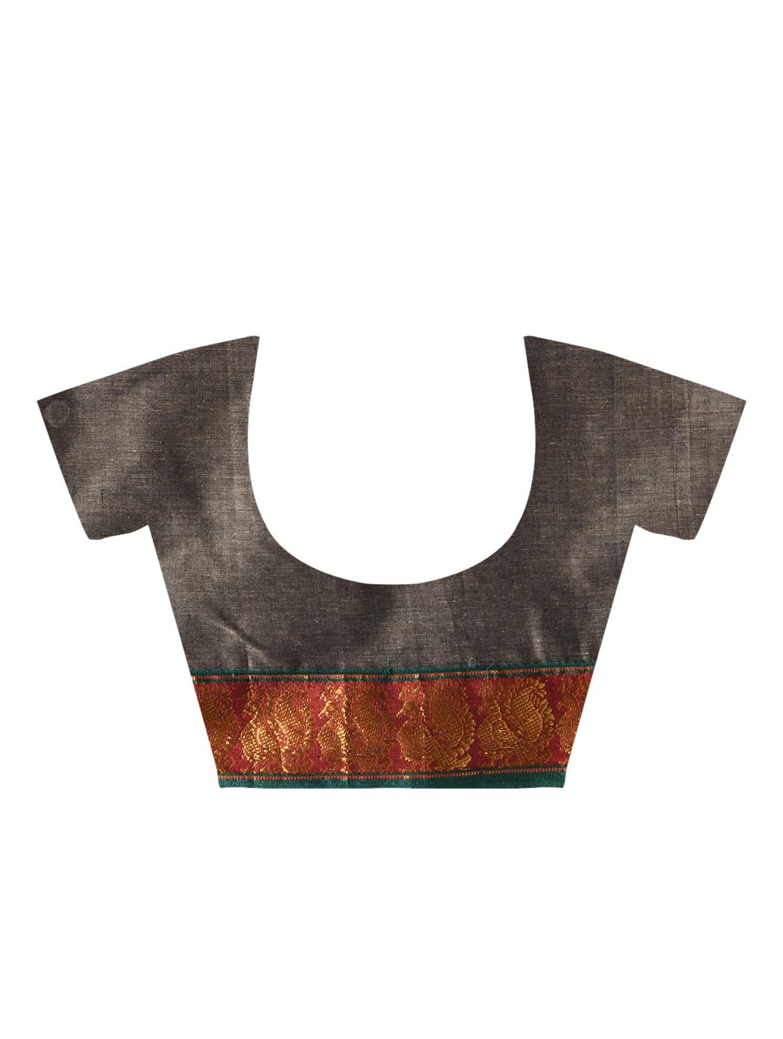 zari border gadwal saree with blouse - 15871689 - Zoom Image - 4