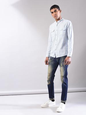 blue cotton ripped jeans - 15874897 - Standard Image - 4