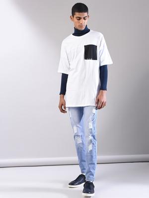 blue cotton ripped jeans - 15874902 - Standard Image - 4
