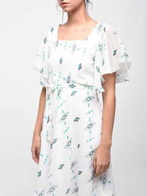ruffle sleeved flared dress - 15874959 - Standard Image - 4