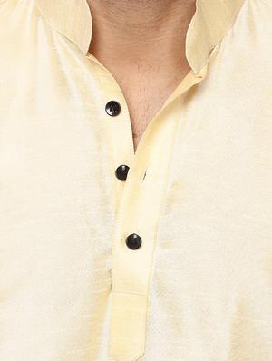 beige pure silk kurta pyjama set - 15876566 - Standard Image - 4