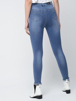 stone washed frayed skinny jeans - 15876702 - Standard Image - 4