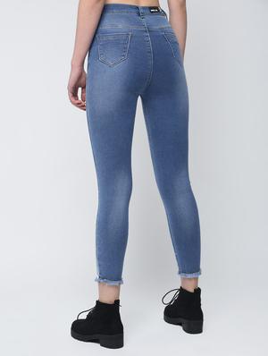 side striped frayed skinny jeans - 15876703 - Standard Image - 4