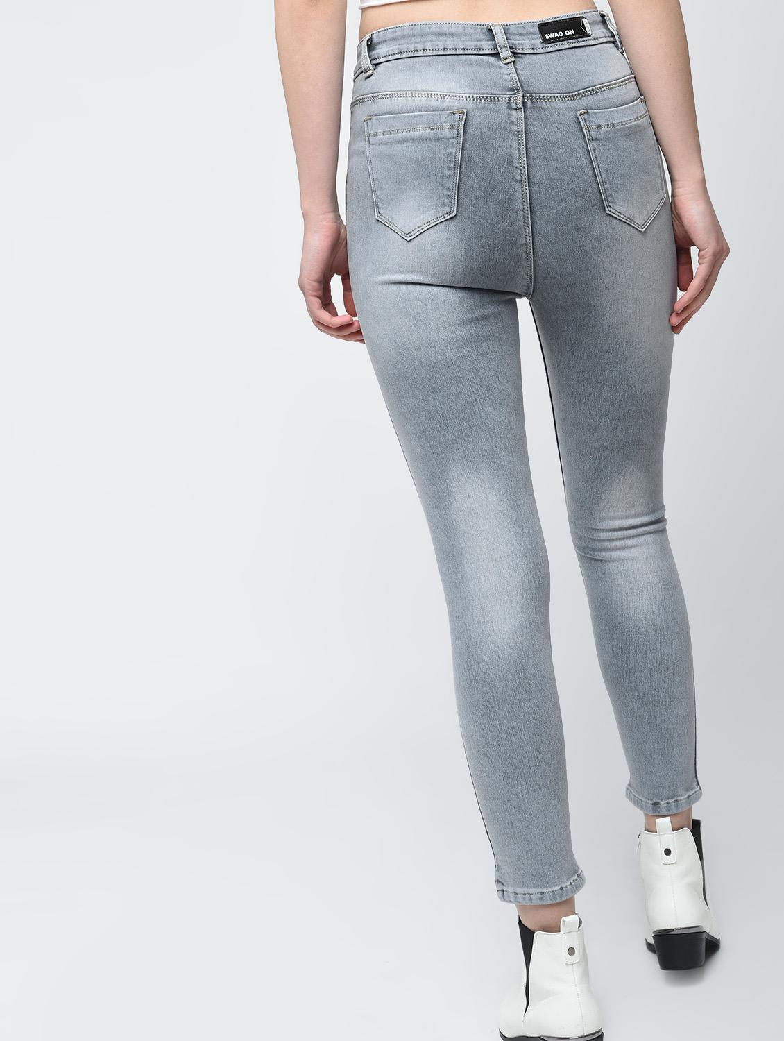 stone washed high waist jeans - 15876706 - Zoom Image - 4