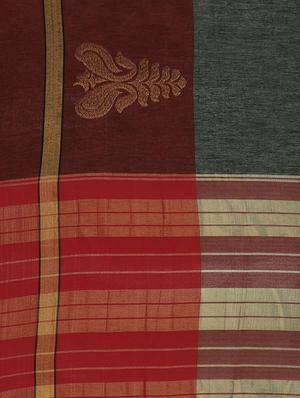 paisley zari border woven saree with blouse - 15876944 - Standard Image - 4