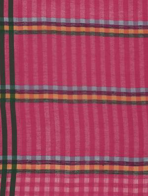 contrast striped pinmk woven saree with blouse - 15876946 - Standard Image - 4