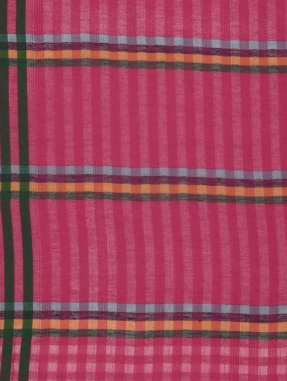 contrast striped pinmk woven saree with blouse - 15876946 - Zoom Image - 4