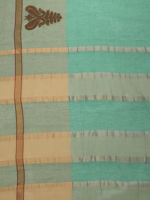 paisley zari border green woven saree with blouse - 15876953 - Standard Image - 4