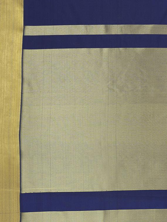 royal blue zari woven saree with blouse - 15876955 - Zoom Image - 4