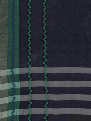 chevron border navy woven saree with blouse - 15876959 - Standard Image - 4