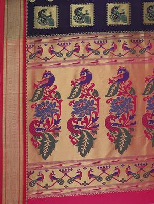 conversational zari motif woven saree with blouse - 15876962 - Standard Image - 4