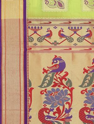 conversational zari motif woven saree with blouse - 15876964 - Standard Image - 4