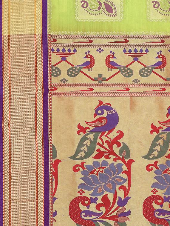 conversational zari motif woven saree with blouse - 15876964 - Zoom Image - 4