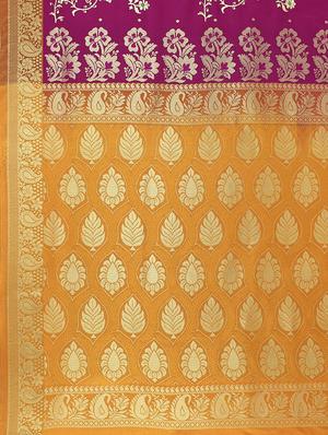 floral embroidered zari paithani saree with blouse - 15876968 - Standard Image - 4