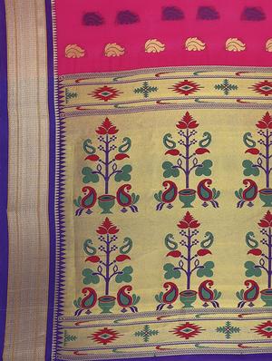 conversational zari motif woven saree with blouse - 15876971 - Standard Image - 4