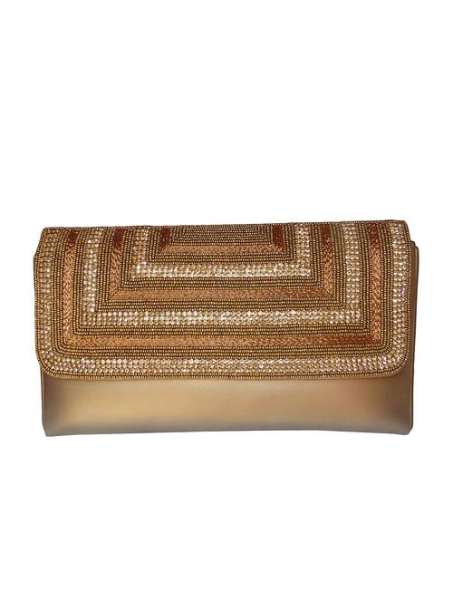 gold leatherette (pu) regular clutch - 15877990 - Standard Image - 1