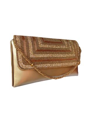 gold leatherette (pu) regular clutch - 15877990 - Standard Image - 4