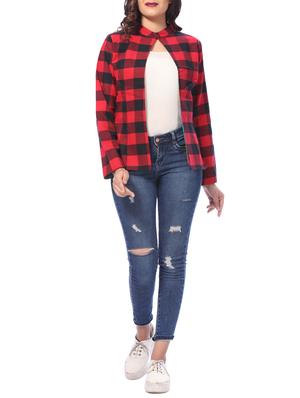 open front checkered jacket - 15880270 - Standard Image - 4