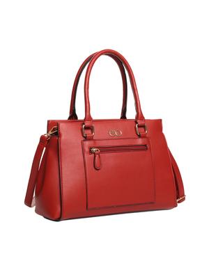 red leatherette (pu) regular satchel - 15880458 - Standard Image - 4