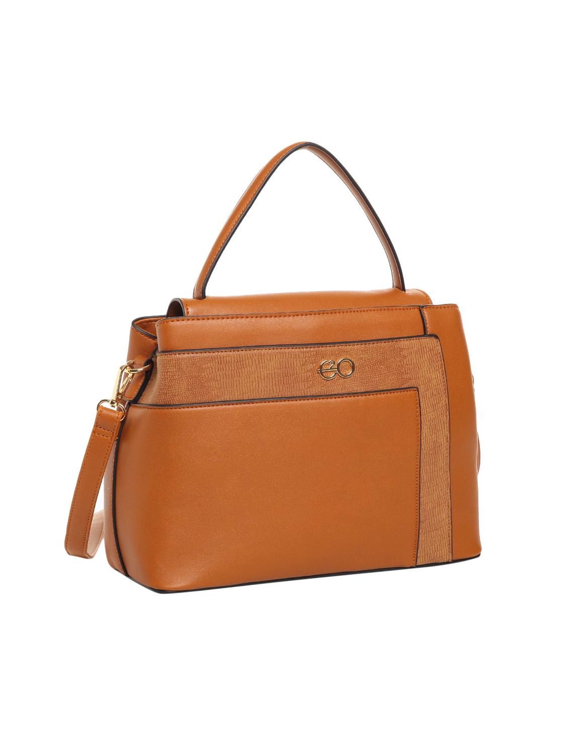 brown leatherette (pu) regular satchel - 15880463 - Zoom Image - 4