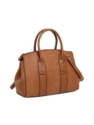 brown leatherette (pu) regular satchel - 15880469 - Standard Image - 4