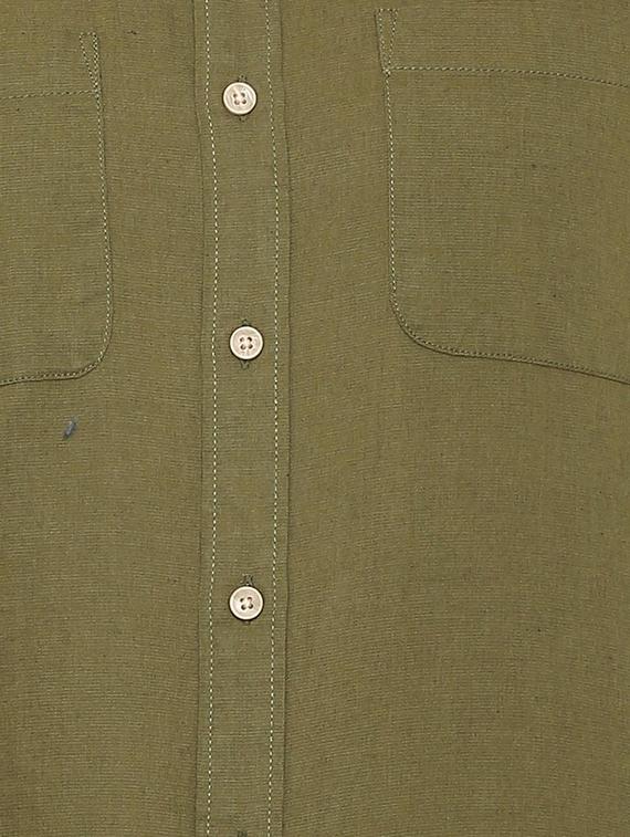 green solid casual shirt - 15880742 - Zoom Image - 4