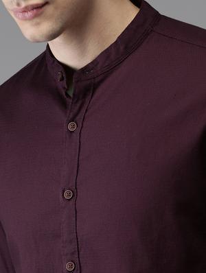 purple solid casual shirt - 15881765 - Standard Image - 4