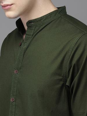 green solid casual shirt - 15881766 - Standard Image - 4