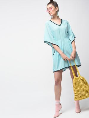contrast lace pleated romper - 15881785 - Standard Image - 4