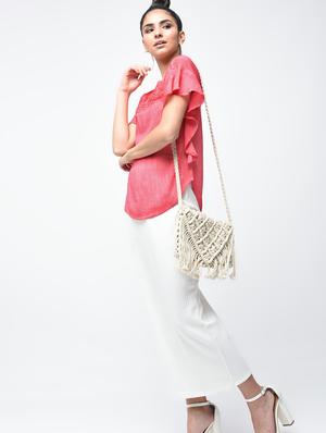 embroidered yoke lace insert top - 15882552 - Standard Image - 4