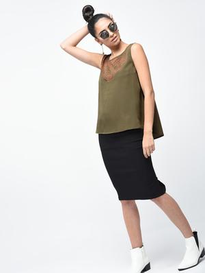 cut work detail boxy top - 15882566 - Standard Image - 4