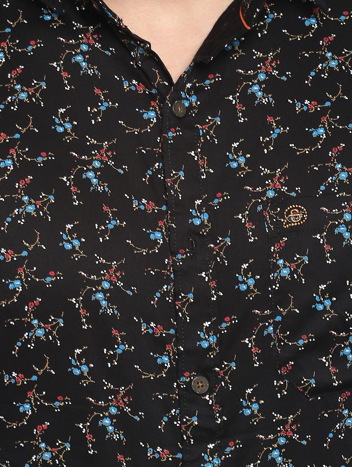 black floral printed formal shirt - 15883671 - Zoom Image - 4
