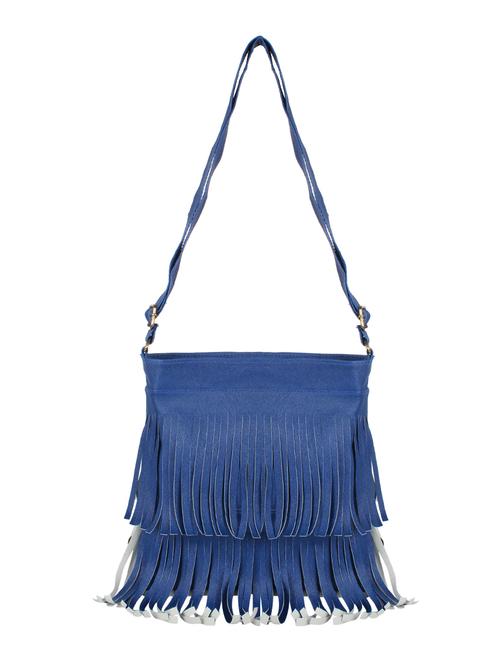 blue leatherette (pu) regular sling bag - 15883850 - Standard Image - 1