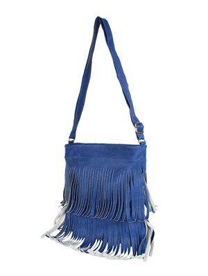 blue leatherette (pu) regular sling bag - 15883850 - Standard Image - 4