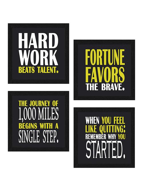 sifty collections 4 piece set of framed wooden wall hanging motivational office decor art prints 8.7 x 8.7 inch without glass - 15884920 - Standard Image - 1