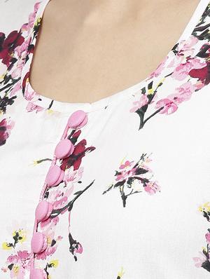 off-white printed flared kurta - 15888728 - Standard Image - 4