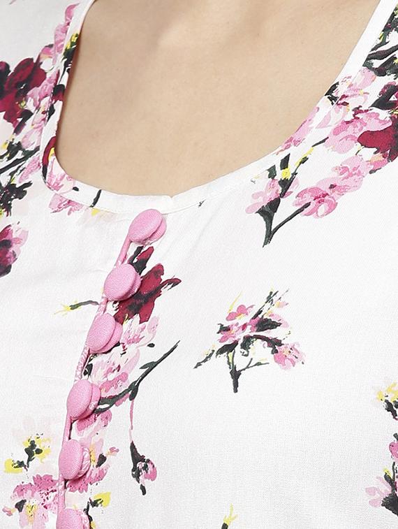off-white printed flared kurta - 15888728 - Zoom Image - 4