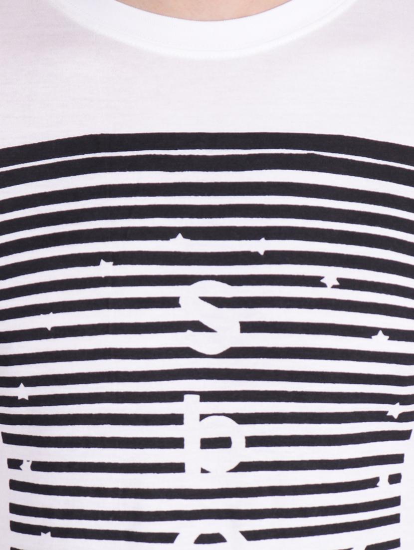 white cotton chest print t-shirt - 15888898 - Zoom Image - 4