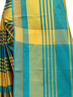 striped woven saree with blouse - 15890570 - Standard Image - 4