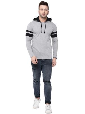 grey cotton hooded t-shirt - 15890612 - Standard Image - 4