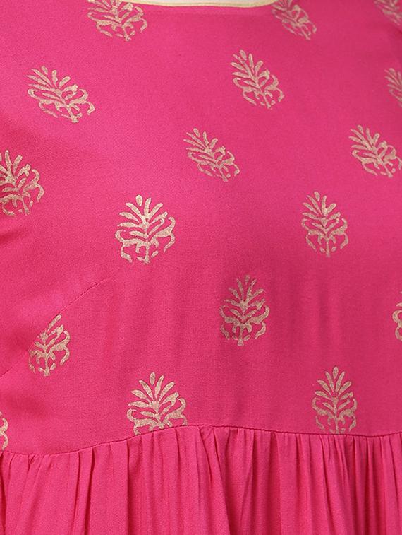 foil printed kurta with salwar set - 15891770 - Zoom Image - 4