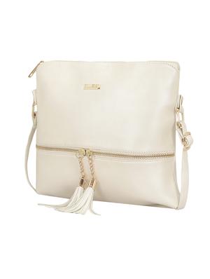 white leatherette (pu) regular sling bag - 15893340 - Standard Image - 4