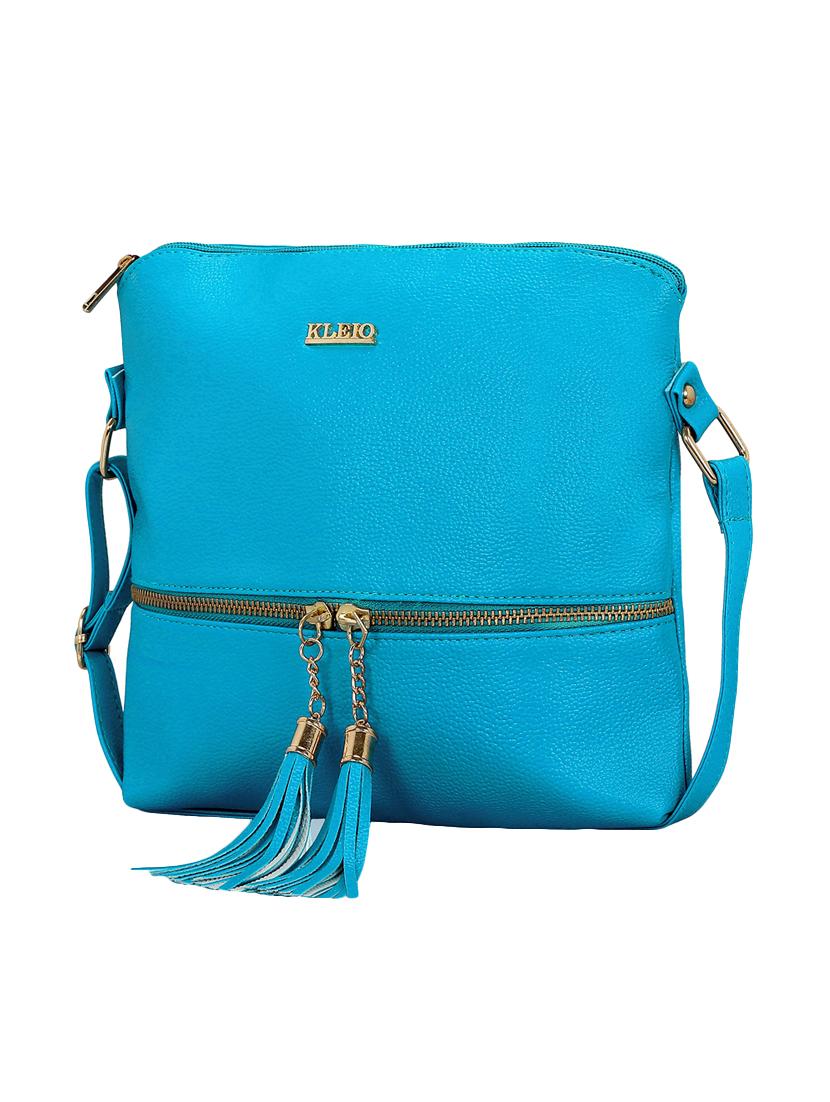 blue leatherette (pu) regular sling bag - 15893341 - Zoom Image - 4