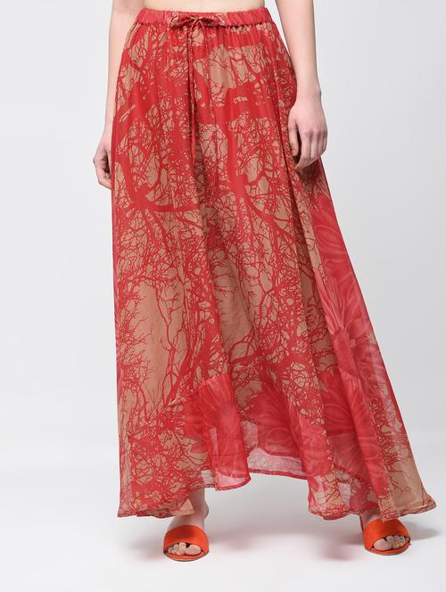 Abstract print maxi skirt - 15894094 - Standard Image - 1
