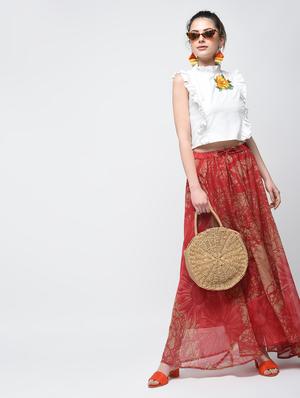 Abstract print maxi skirt - 15894094 - Standard Image - 4