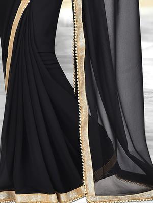 pearl lace border saree with blouse - 15897204 - Standard Image - 4