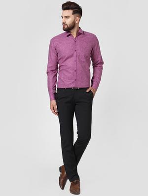 purple cotton formal shirt - 15897621 - Standard Image - 4