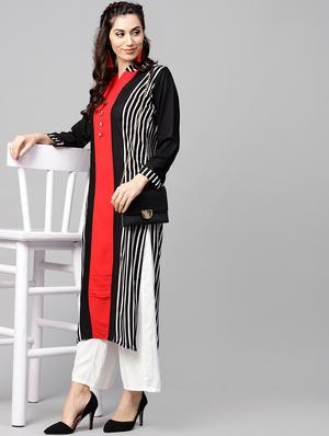Stripes straight kurta - 15897806 - Standard Image - 4